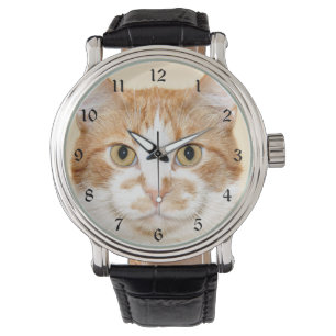 Montre Visage tigré orange et blanc