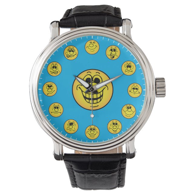 Montre Visages et expressions amusants Emoji's in Yellow  (devant)