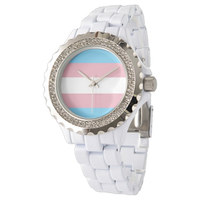 Montre Visibilité du drapeau de fierté transgenre de Slip (Incliné)