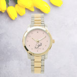 Montre Visionneuse de script personnalisée de l'élégance<br><div class="desc">Élevez votre style grâce à notre montre de script personnalisée Blush Elegance - un mélange intemporel de sophistication et d'individualité. Ce magnifique garde-temps présente une police de script gracieuse, avec votre premier nom initial et complet, créant un accessoire sur mesure qui reflète votre charme unique. Réalisée avec précision et durabilité...</div>