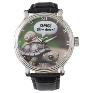 Montre Vitesse de l'escargot de tortue mûre Imaginaire