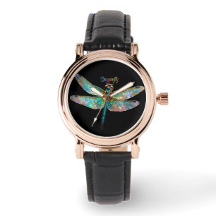 Montre Vitrail Libellule Colorée
