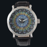 Montre Vitre vintage de la cathédrale<br><div class="desc">Vitrine rose (bleu) de la cathédrale de Strasbourg,  cathédrale catholique romaine de Strasbourg,  Alsace,  France. Grand don catholique et chrétien pour Lui ou Elle.</div>