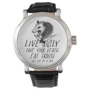 Montre Vivez Vilain Fake Votre Mort Manger Trash Drôle Op