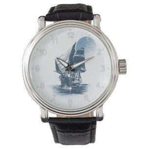 Montre Voilier Vintage - Choisir la couleur arrière - pl