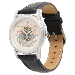 Montre Voir le bon dans toutes les choses Hippie Graphic