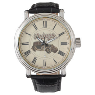 MONTRE VOITURE ANCIENNE NUMÉROS ROMAINS TEMPS ANTIQUE