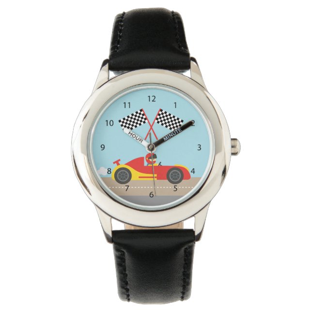 Montre Voiture de course mignonne pour garçons (devant)