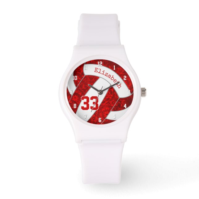 Montre volley-ball féminin blanc (Recto)