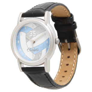 Montre volley-ball personnalisé bleu clair
