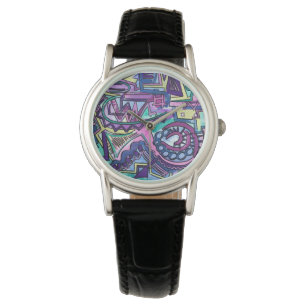 Montre Volonté Libre-Art Abstrait Peint à la Main