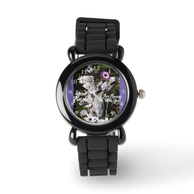 Montre Vos anges sont avec vous Purple Girls Nom Regarder (Recto)