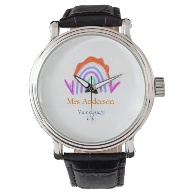 Montre Votre message e ajouter nom de texte rainbow profe (devant)