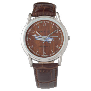 Montre Votre texte Aéronefs Classic Cessna Flying Mahogan