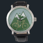 Montre VTT heure élégante<br><div class="desc">Une image de vélo simple et élégante avec une montagne alpine</div>