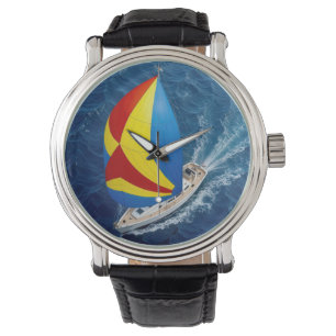 Montre Vue aérienne d'un yacht de voile avec spinnaker