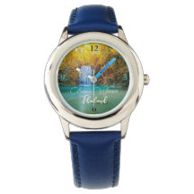 Vue d'automne de la cascade d'Erawan Thaïlande