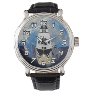 Montre Vue Fish Eye de la navette spatiale Atlantis en or