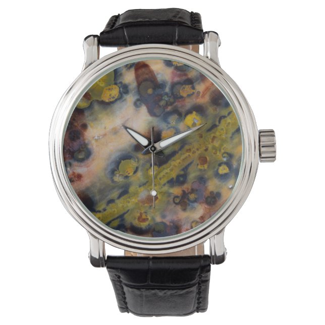 Montre Vue rapprochée abstraite de Jasper océan (devant)