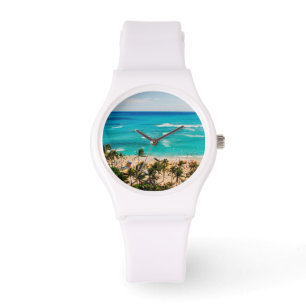 Montre Vue surélevée de la scène de Waikiki Beach, Honolu