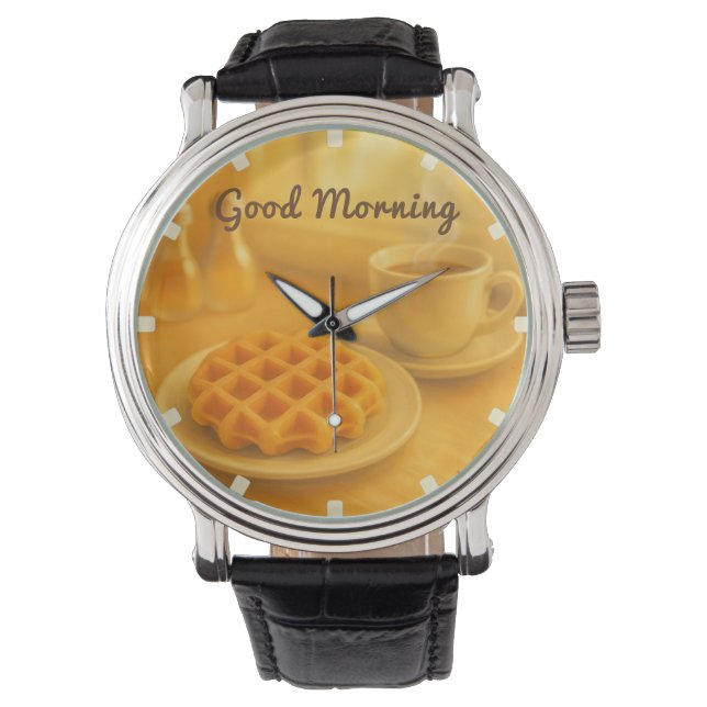 Montre Waffe Belge & Coffee Watch - Good Morning Vibes (devant)