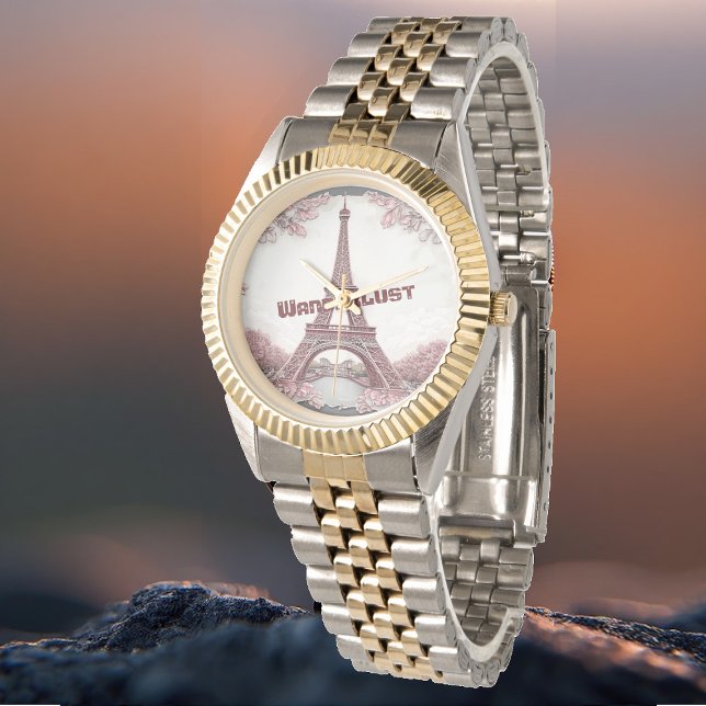 Montre Wanderlust Paris Eiffel Tower Blush Pink Travelers (Wanderlust Paris Eiffel Tower Blush Pink Travelers Watch)