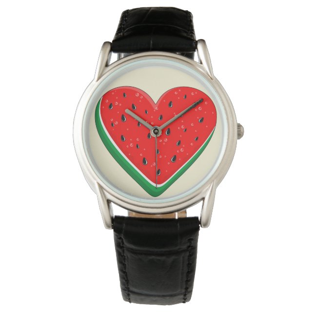 Montre Watermelon Heart Valentine's Day Free Palestine (devant)