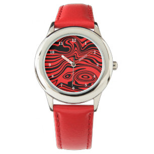 Montre Waves Red Watch Abstrait - Choisir la couleur