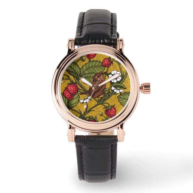 Montre Wens et fraises sur mustrard (Recto)