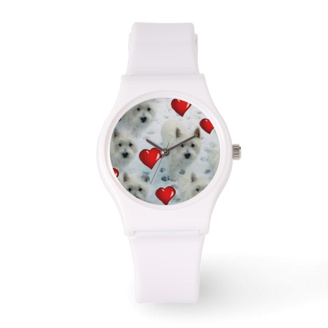 Montre Westies Hearts regardent Beau Anniversaire Noël (Recto)