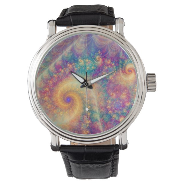 Montre Whimsical Fantasy Abstract Fractal Vortex Art (devant)