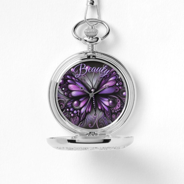 Montre Whimsical Gothic Butterfly Purple Personalized (Recto)