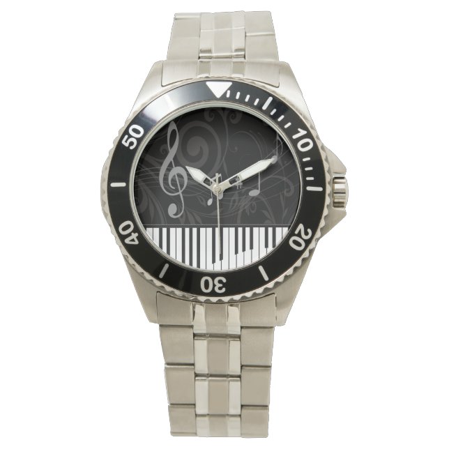 Montre Whimsical piano and musical notes (devant)