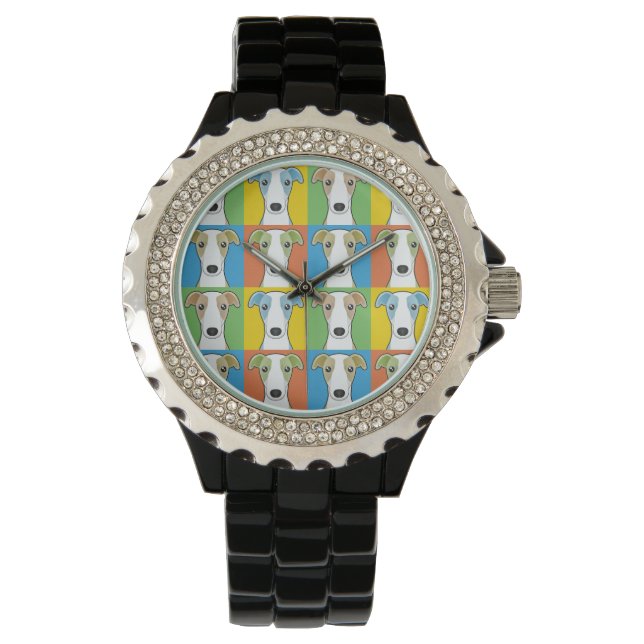 Montre Whippet Chien Caricature Pop-Art (devant)
