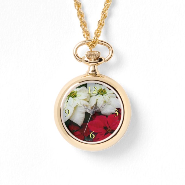 Montre White and Red Poinsettias (Recto)