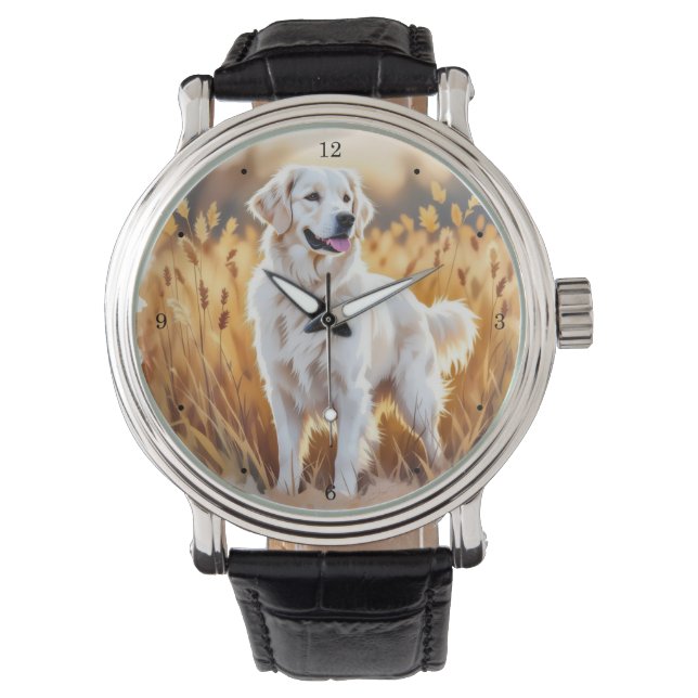Montre White Golden Retriever Dog (devant)