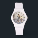 Montre White Horse Galloping<br><div class="desc">Un cheval blanc galopant dans la neige hivernale. frontiernow.com</div>