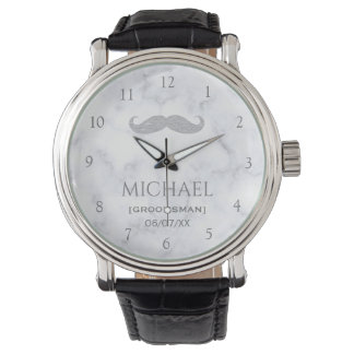 Montre White Marble Personalised Groomsman