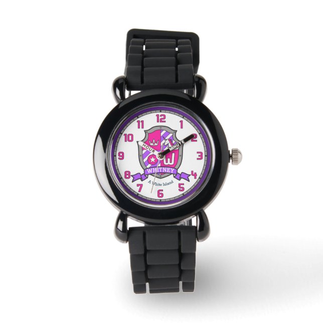 Montre Whitney girls nom signification lettre W licorne r (Recto)