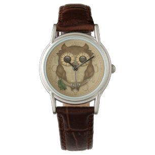 Montre Whoolio La chouette Brown mignonne