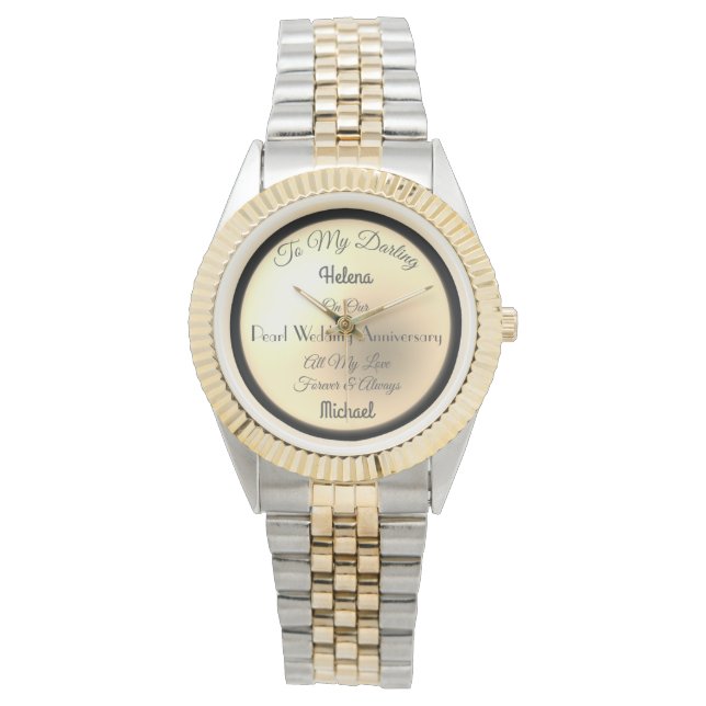 Montre Wife Pearl Mariage Anniversaire personnalisé Montr (devant)