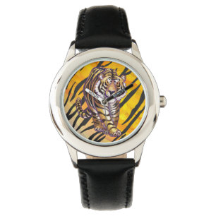 Montre Wild Me Tiger orange et noir