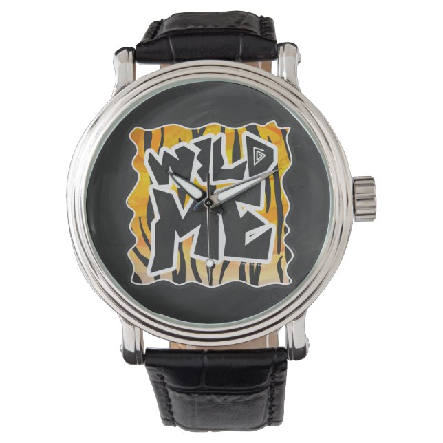 Montre Wild Me Tiger orange et noir (devant)