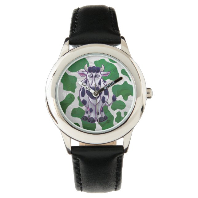 Montre Wild Me Vache Vert et blanc Imprimer (devant)
