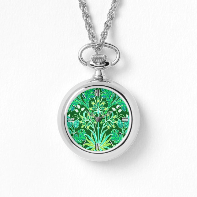 Montre William Morris Hyacinth Imprimer, Emerald Green (Recto)