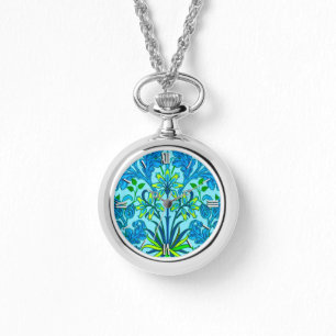 Montre William Morris Hyacinth Print, Cerulean Blue