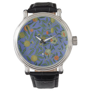 Montre William Morris Pomegranate Bleu papier peint color