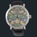 Montre William Morris Strawberry Thief Motif floral<br><div class="desc">William Morris fraise Thief Floral Patal Watch</div>