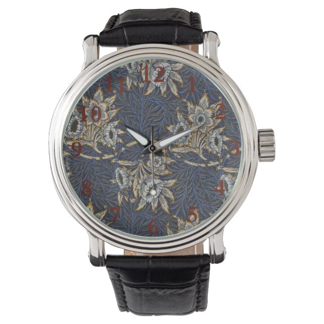 Montre William Morris Tulip Willow Blue Motif (devant)