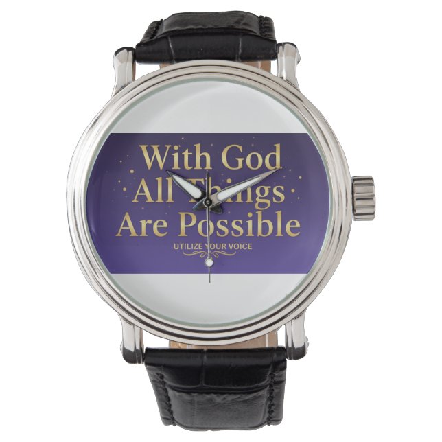 Montre With God All Things Are Possible Christian Watch (devant)